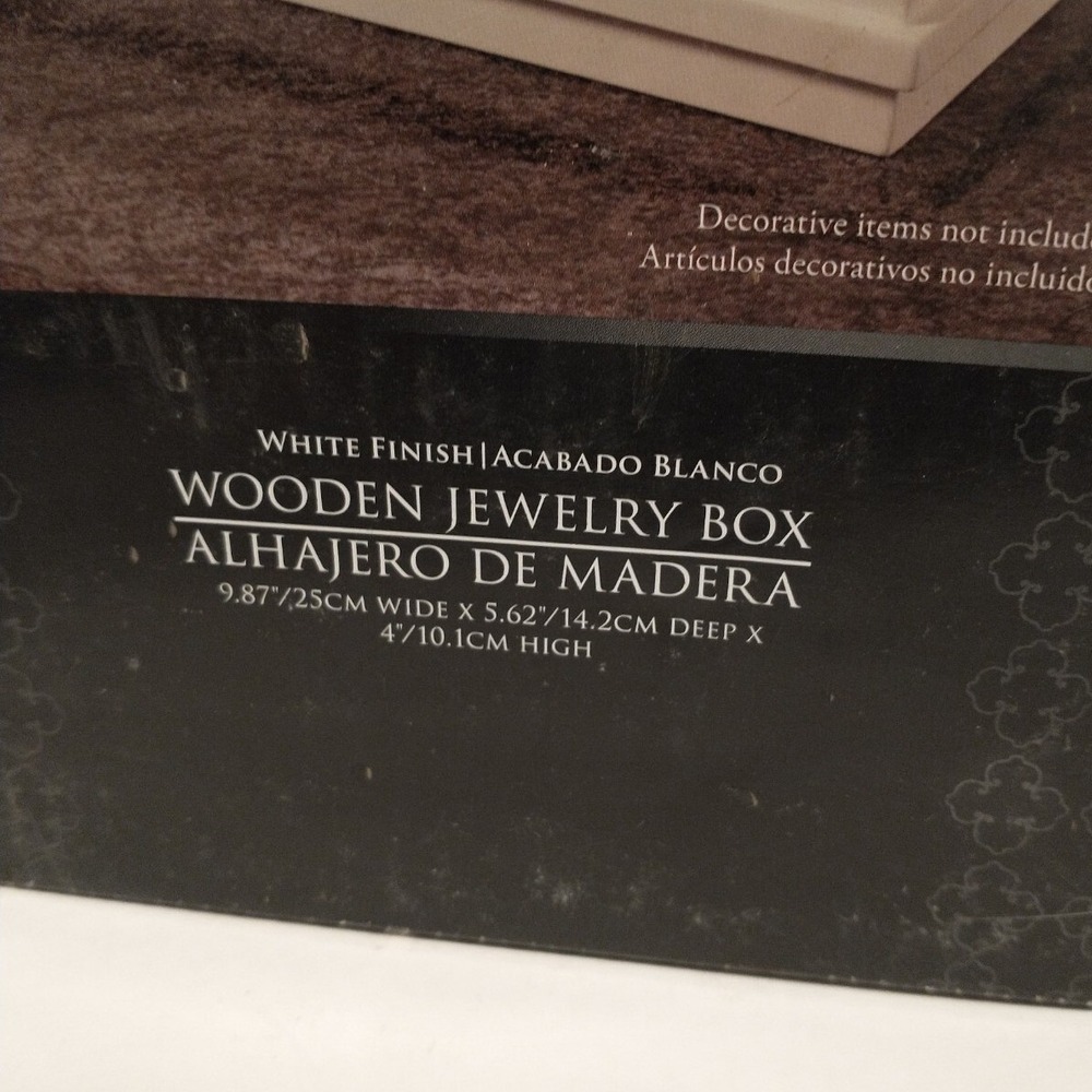 Always & Forever White Wooden Jewelry Box Photo Frame Lid LOVE HOPE Matte Finish - Picture 3 of 6